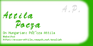 attila pocza business card